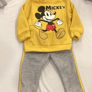 Disney Mickey Yellow and Gray Joggers